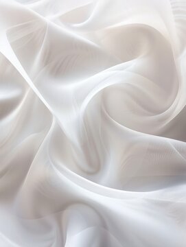 White background with curves and waves, in the style of translucent overlapping, flowing fabrics, UHD, soft tonal shifts abstract white background