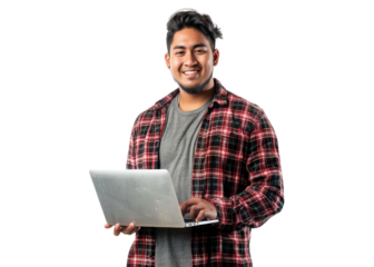 Native American Man with Laptop
