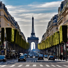 great Champs Elysees boulevard, ai-generatet