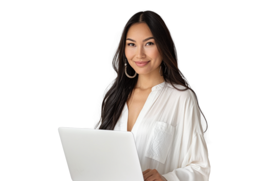Native American Woman with Laptop