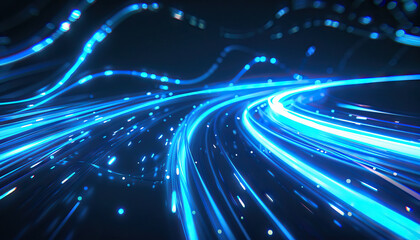 Abstract Background with Glowing Light Trails - Add a dynamic look with this abstract background featuring glowing light trails, perfect for creating a high-energy and futuristic style.
