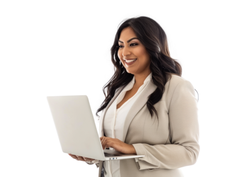 Native American Woman with Laptop