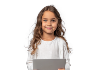 Young Native American Girl with Tablet