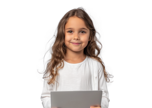 Young Native American Girl with Tablet