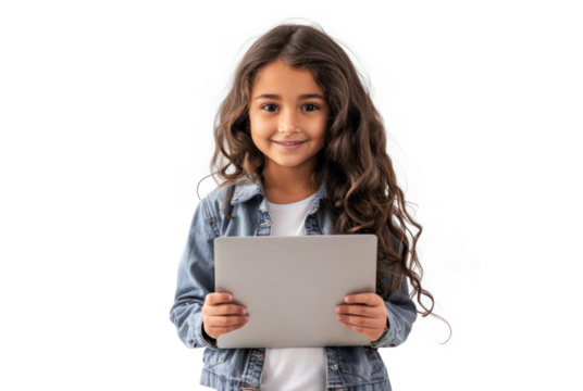 Young Native American Girl with Tablet - Powered by Adobe