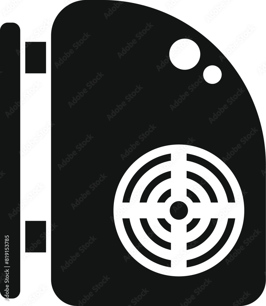 Poster simplistic vector icon illustration representing a graphics processing unit gpu