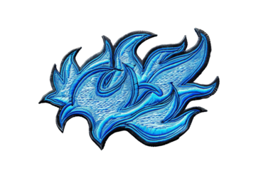 Digital illustration of stylized blue flame design with intricate details, ideal for artwork, backgrounds, and creative projects.