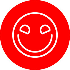 emoji big smile Line White Circle Red Icon Design
