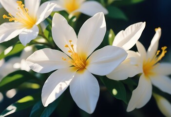 Jasmine flower closeup Realistic Light understand sun light significantly summer flower concept