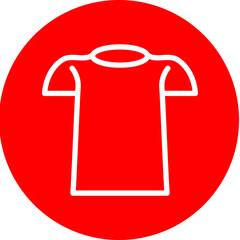 T Shirt Line White Circle Red Icon Design