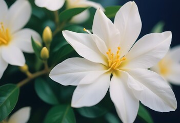 Fototapeta premium Jasmine flower closeup Realistic Light understand sun light significantly summer flower concept