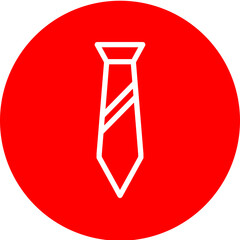 Tie Line White Circle Red Icon Design