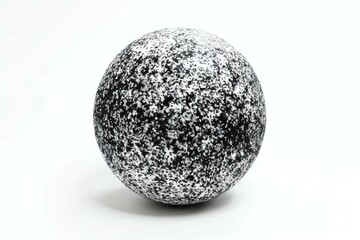  rendering of a black and white ball on a white background