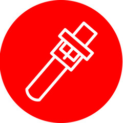 Belt Line White Circle Red Icon Design