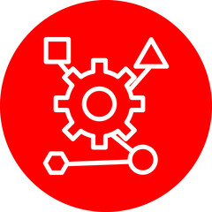 Obraz premium Schema Markup Line White Circle Red Icon Design