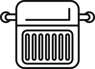 Vector illustration of a pot with handles in a simple line art style, suitable for icons or instructional materials