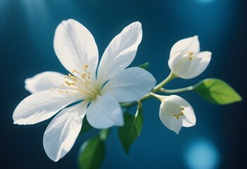 Fototapeta premium Jasmine flower closeup Realistic Light understand sun light significantly summer flower concept