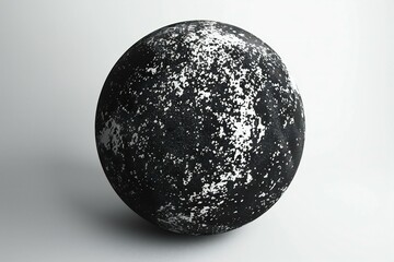  rendering of a black planet isolated on a white background