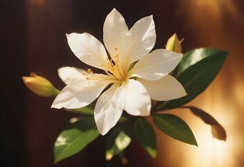 Fototapeta premium Jasmine flower closeup Realistic Light understand sun light significantly summer flower concept