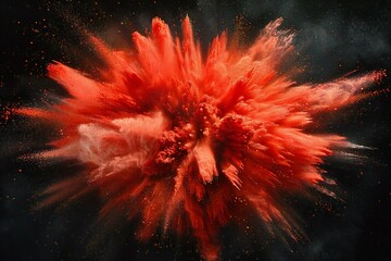 Illustration of  image of a red color explosion on a black background