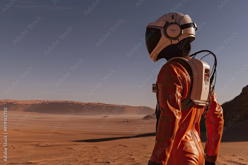 Poster virtual reality experience that simulates walking on the surface of Mars