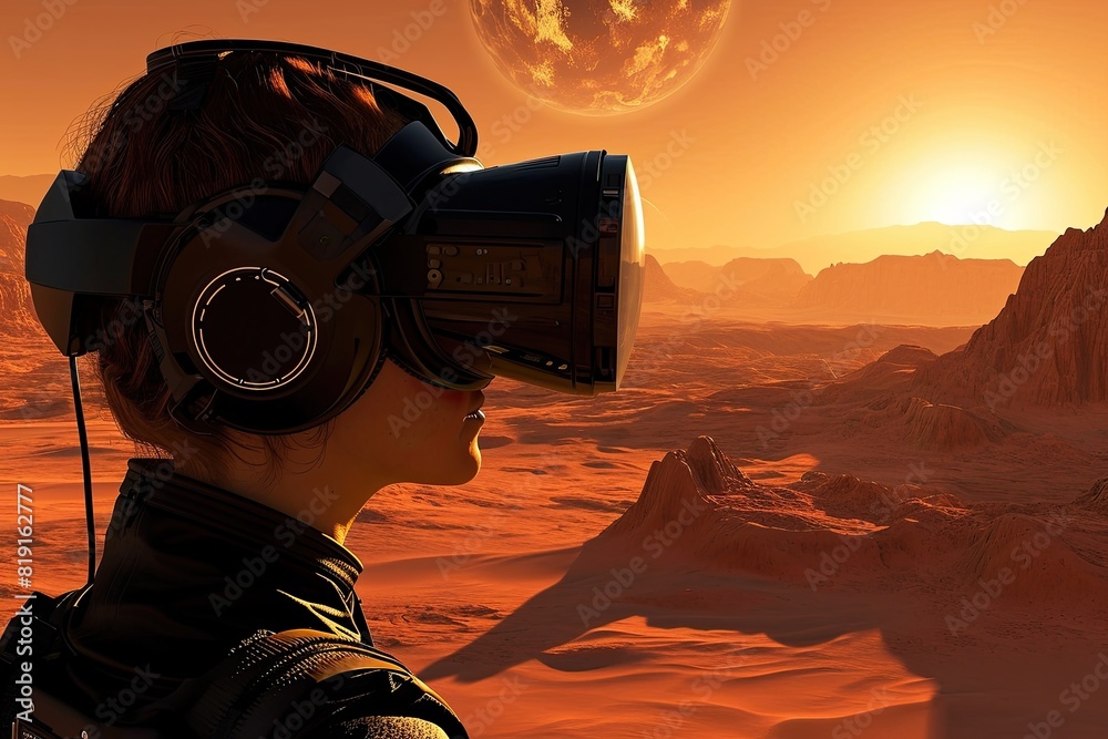 Aufkleber virtual reality experience that simulates walking on the surface of Mars
