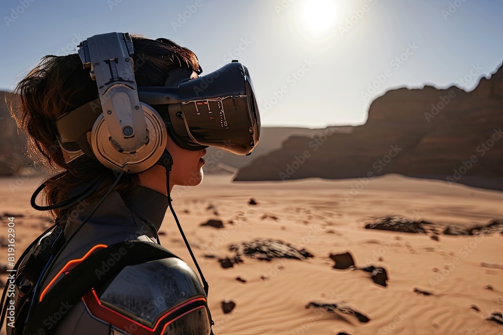 Poster virtual reality experience that simulates walking on the surface of Mars