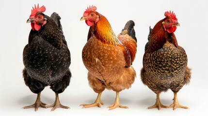 Fototapeta premium chickens, photo of stock, on a white background