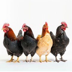 Fototapeta premium chickens, photo of stock, on a white background