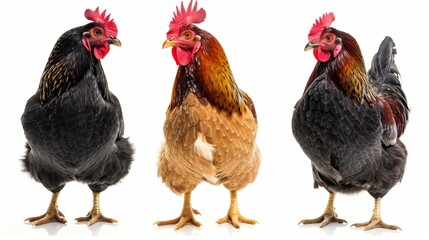 Fototapeta premium chickens, photo of stock, on a white background