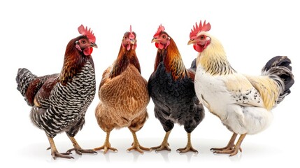 Fototapeta premium chickens, photo of stock, on a white background