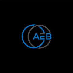 AEB letter logo design on BLACK background. AEB creative initials letter logo concept. AEB letter design.