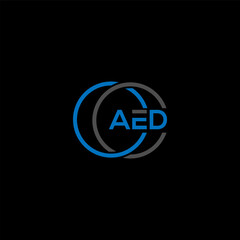 AED letter logo design on BLACK background. AED creative initials letter logo concept. AED letter design.