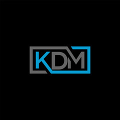 KDM letter logo design on BLACK background. KDM creative initials letter logo concept. KDM letter design.
