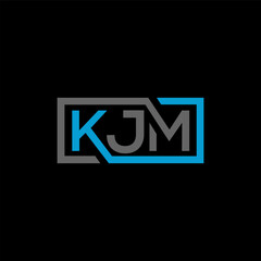 Fototapeta premium KJM letter logo design on BLACK background. KJM creative initials letter logo concept. KJM letter design.