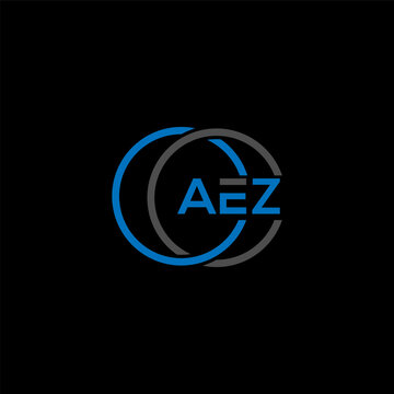 AEZ letter logo design on BLACK background. AEZ creative initials letter logo concept. AEZ letter design.