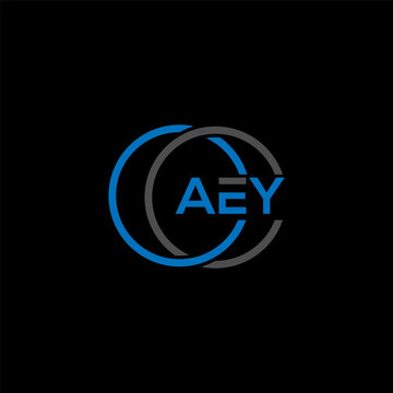 AEY letter logo design on BLACK background. AEY creative initials letter logo concept. AEY letter design.