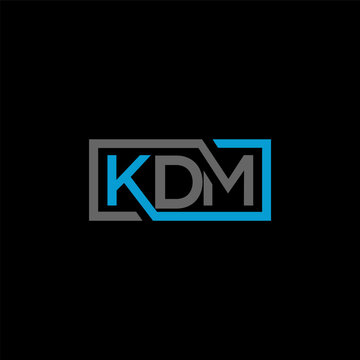 KDM letter logo design on BLACK background. KDM creative initials letter logo concept. KDM letter design.