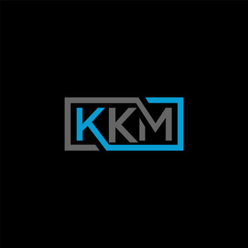 KKM letter logo design on BLACK background. KKM creative initials letter logo concept. KKM letter design.