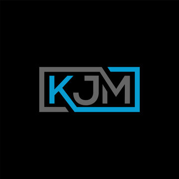 KJM letter logo design on BLACK background. KJM creative initials letter logo concept. KJM letter design.