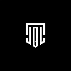 JQL letter logo design on BLACK background. JQL creative initials letter logo concept. JQL letter design.