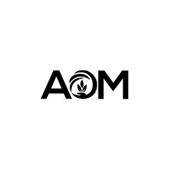 AOM letter logo design on WHITE background. AOM creative initials letter logo concept. AOM letter design.