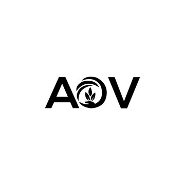 AOV letter logo design on WHITE background. AOV creative initials letter logo concept. AOV letter design.