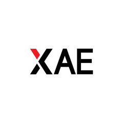 XAE letter logo design on WHITE background. XAE creative initials letter logo concept. XAE letter design.