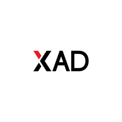 XAD letter logo design on WHITE background. XAD creative initials letter logo concept. XAD letter design.