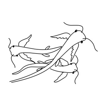recommend clip art: Line art fish and bird