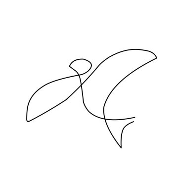 recommend clip art: Line art fish and bird