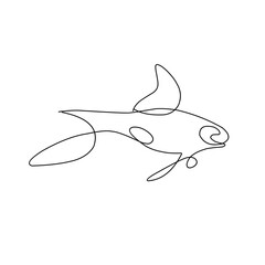 Line art fish and bird