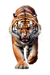 Obraz premium Tiger Image for Stickers, T-Shirt Print, Cap, Mug, Slippers, Mousepad, with Transparent Background PNG