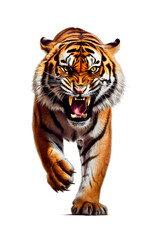 Obraz premium Tiger Image for Stickers, T-Shirt Print, Cap, Mug, Slippers, Mousepad, with Transparent Background PNG